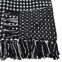 Black and White Stitched Cotton Throw