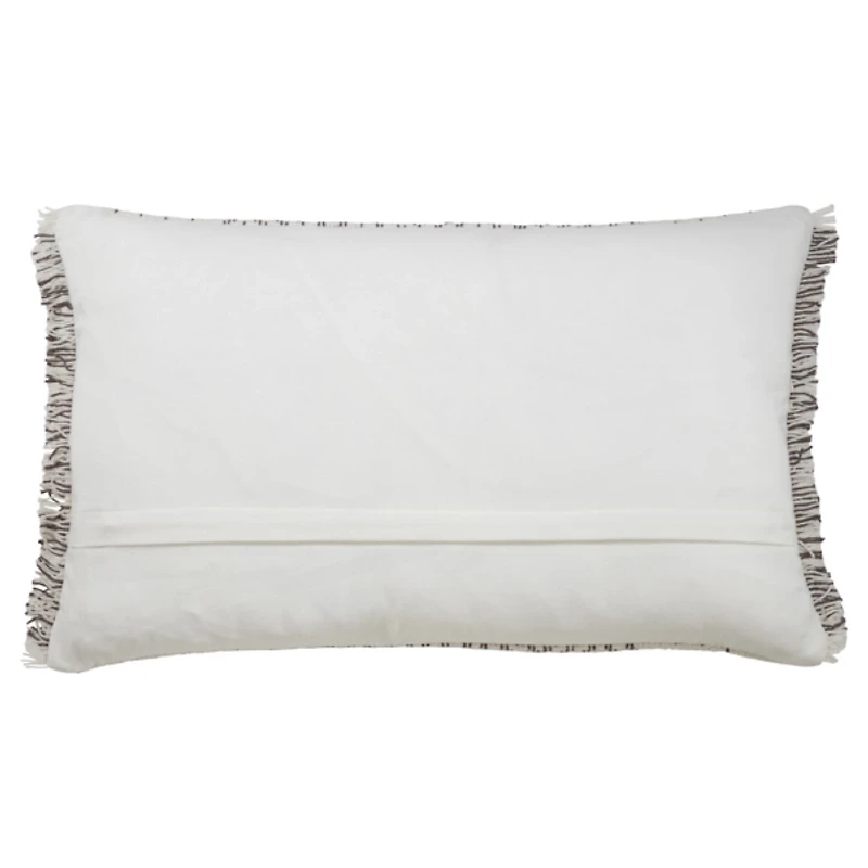 Gray Chevron Long Stitch Lumbar Throw Pillow