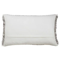 Gray Chevron Long Stitch Lumbar Throw Pillow