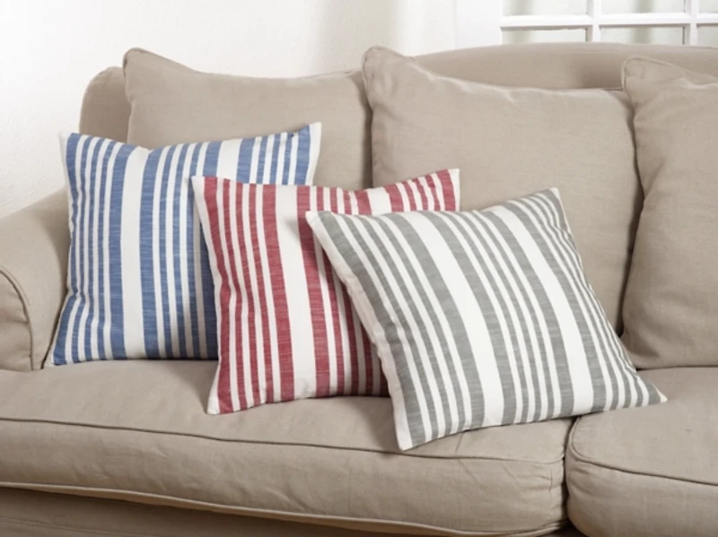 Blue Coastal Stripe Pillow
