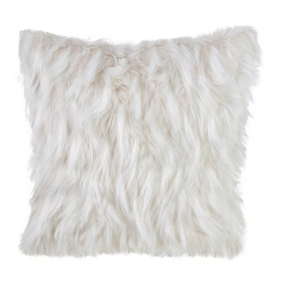 Ivory Faux Fur Polyester Pillow