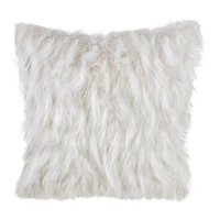 Ivory Faux Fur Polyester Pillow