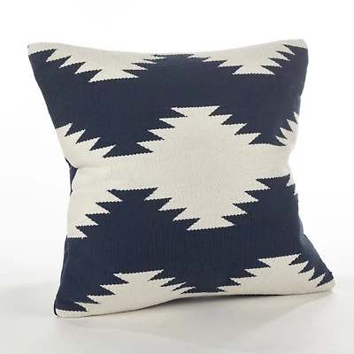 Navy Blue Wool Kilim Outdoor Pillow