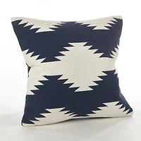 Navy Blue Wool Kilim Outdoor Pillow