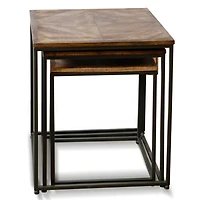 Diamond Wood Top Nesting Accent Tables, Set of 3