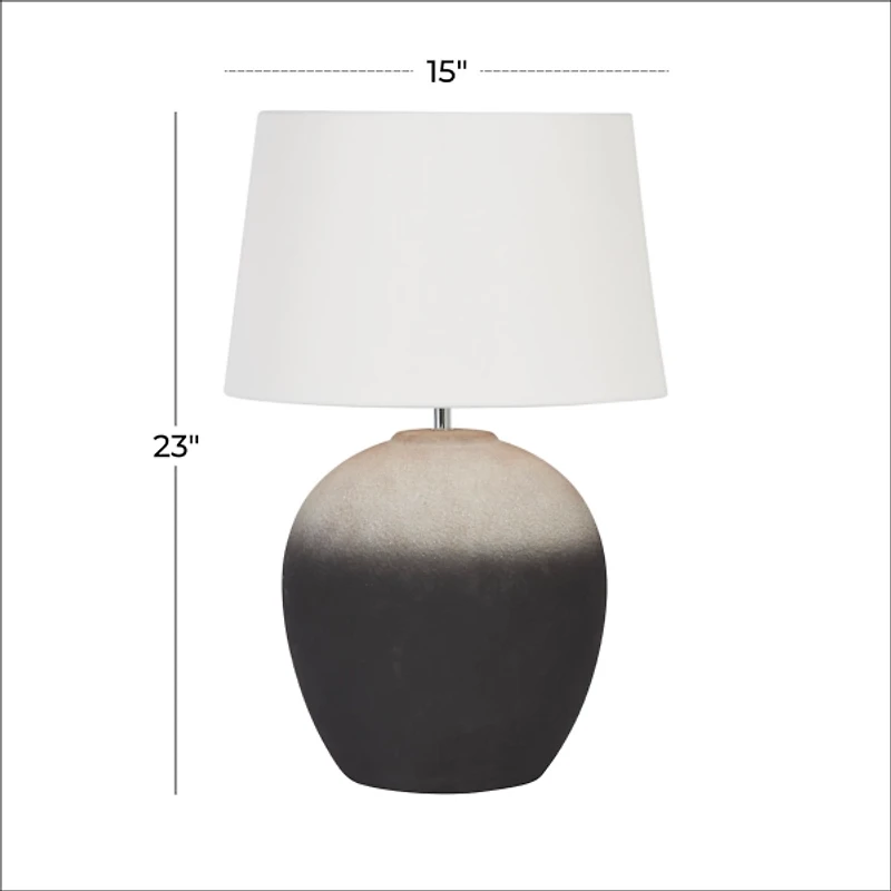 Matte Black Ombre Textured Table Lamp, 23 in.