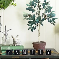 Family Wood Beaded Word Block