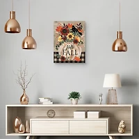 Hello Fall Pumpkin Bouquet Canvas Art Print