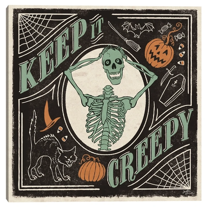 Keep It Creepy Skeleton Canvas Art Print