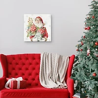 Santa Welcome Christmas Canvas Art Print