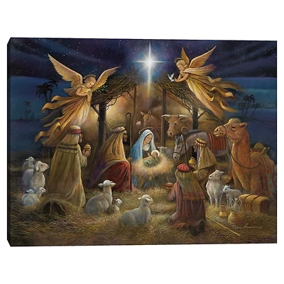 Nativity Angels Christmas Canvas Art Print