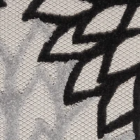 Gray Floral Burst Round Outdoor Area Rug