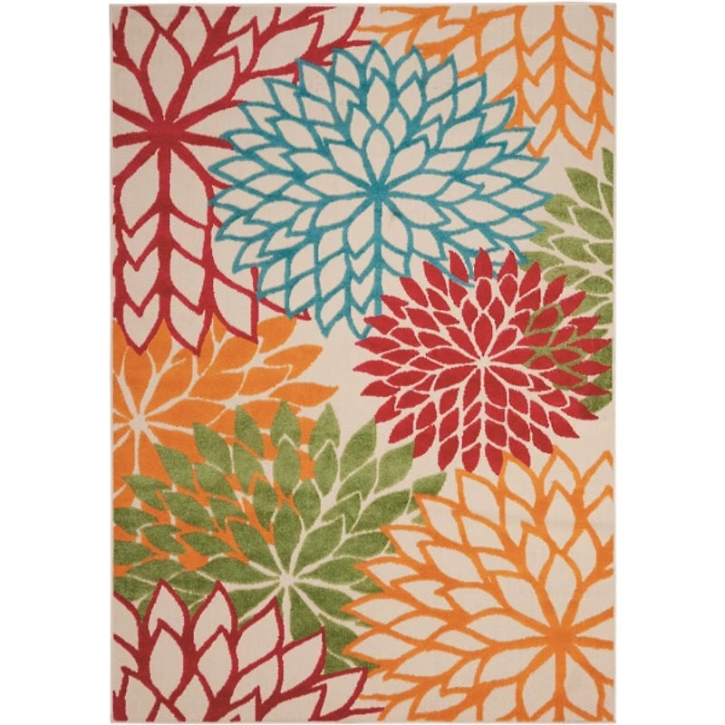 Bright Floral Burst Outdoor Area Rug