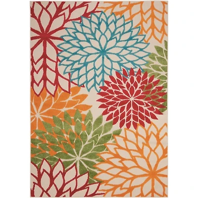 Bright Floral Burst Outdoor Area Rug