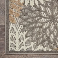 Neutral Floral Burst Outdoor Area Rug