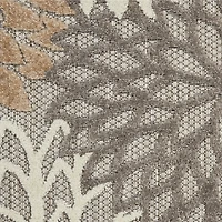 Neutral Floral Burst Outdoor Area Rug