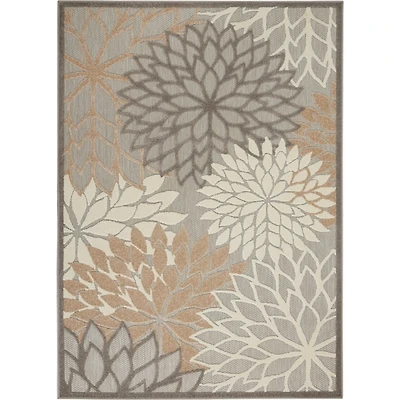 Neutral Floral Burst Outdoor Area Rug