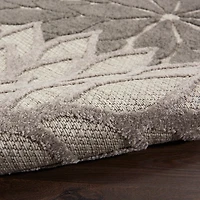 Gray Floral Burst Outdoor Area Rug, 7x10