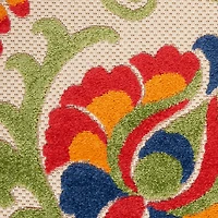 Bright Abstract Floral Outdoor Area Rug, 5x7