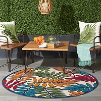 Bright Branches Round Outdoor Area Rug