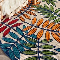 Bright Branches Round Outdoor Area Rug
