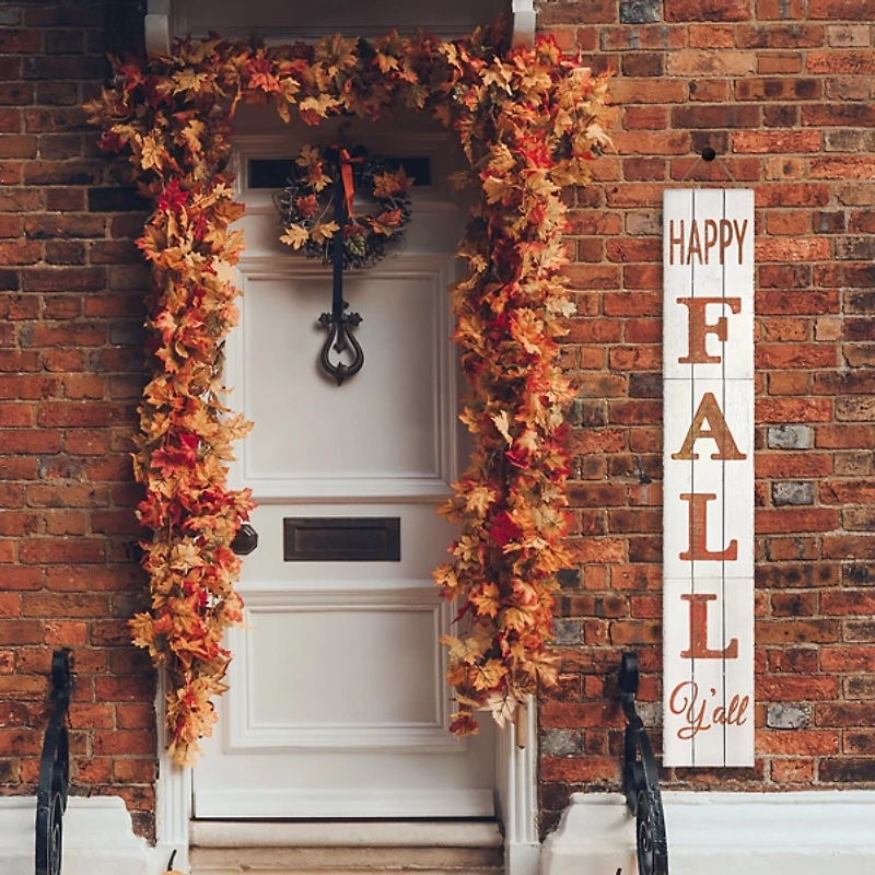 White Happy Fall Ya'll Porch Board