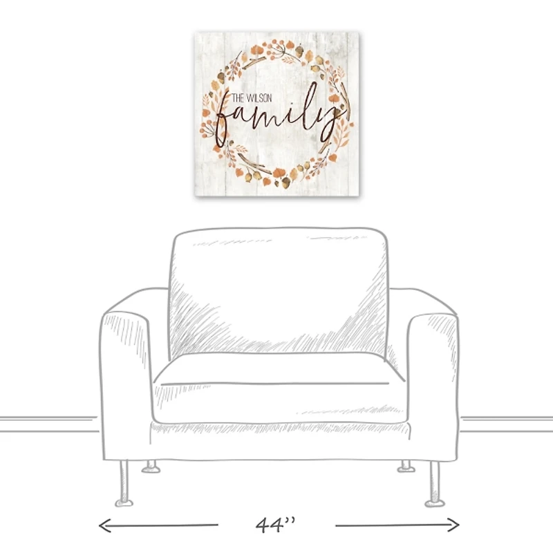 Personalized Family Harvest Wreath Canvas Print