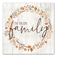 Personalized Family Harvest Wreath Canvas Print