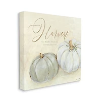Gray Pumpkins Autumn Harvest Canvas Art Print