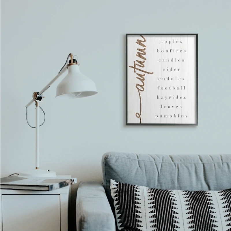 Autumn Checklist Canvas Wall Art