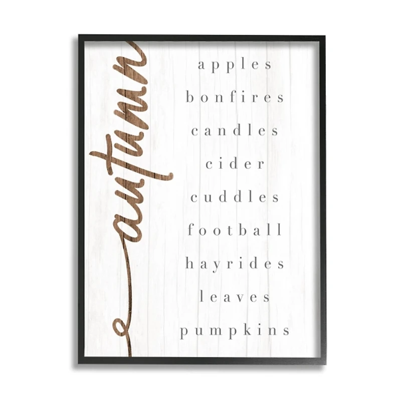 Autumn Checklist Canvas Wall Art