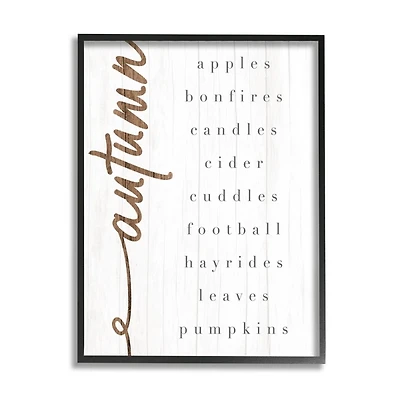 Autumn Checklist Canvas Wall Art