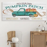 Turquoise Pumpkin Truck Canvas Wall Art