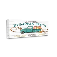 Turquoise Pumpkin Truck Canvas Wall Art