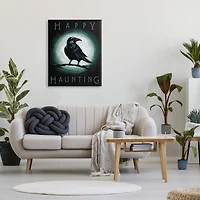 Happy Haunting Black Crow Canvas Art Print