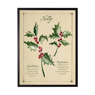 Holiday Holly Framed Christmas Art Print