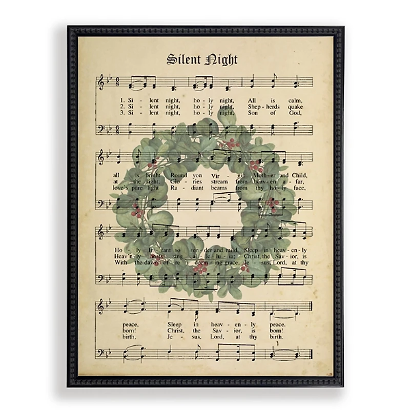 Silent Night Hymn Framed Christmas Art Print
