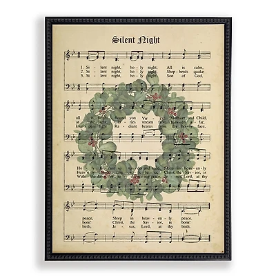 Silent Night Hymn Framed Christmas Art Print