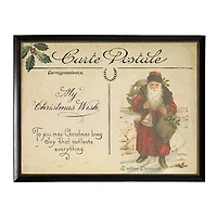 Red Santa Post Card Christmas Art Print
