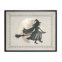 Flying Witch Framed Halloween Wall Art