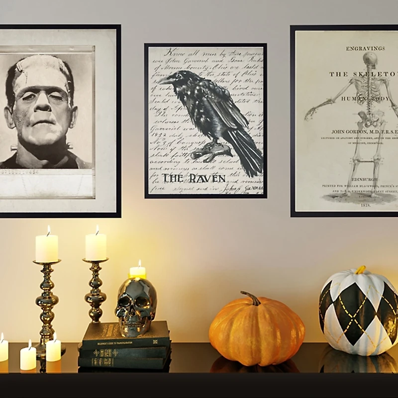The Raven Framed Halloween Wall Art