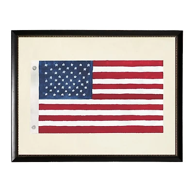 Watercolor American Flag Framed Art Print