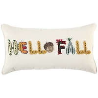 Hello Fall Embroidered Lumbar Pillow