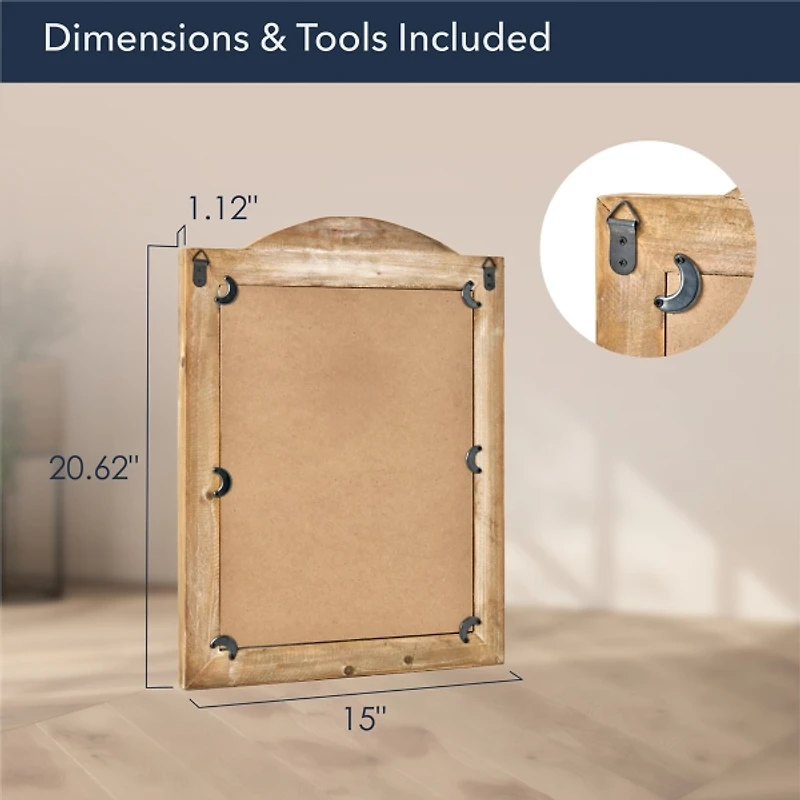 Rustic Wooden Dual Window Shutter Wall Mirror