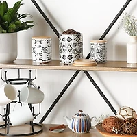 Charcoal Tile 3-pc. Bamboo Lid Jar Set