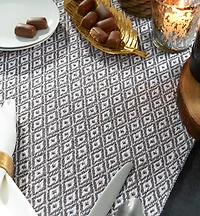 Gray Mini Diamond Fringe End Table Runner, 108 in.