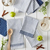 Nautical Blue Basic Assorted Dishtowels, Set of 8