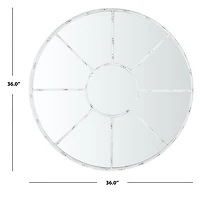 SAFAVIEH White Window Frame Round Mirror
