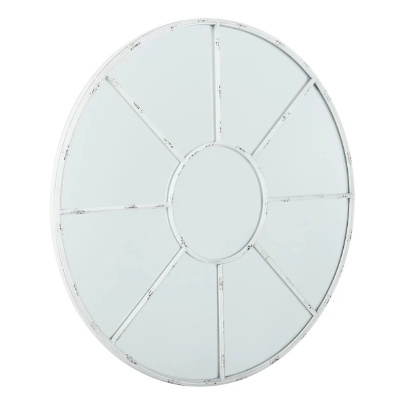 SAFAVIEH White Window Frame Round Mirror