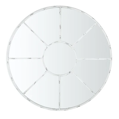 SAFAVIEH White Window Frame Round Mirror